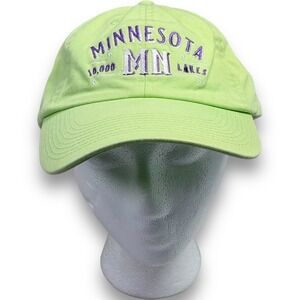 Fahrenheit Minnesota 10,000 Lakes Embroidered Hat Green Adjustable Baseball Cap